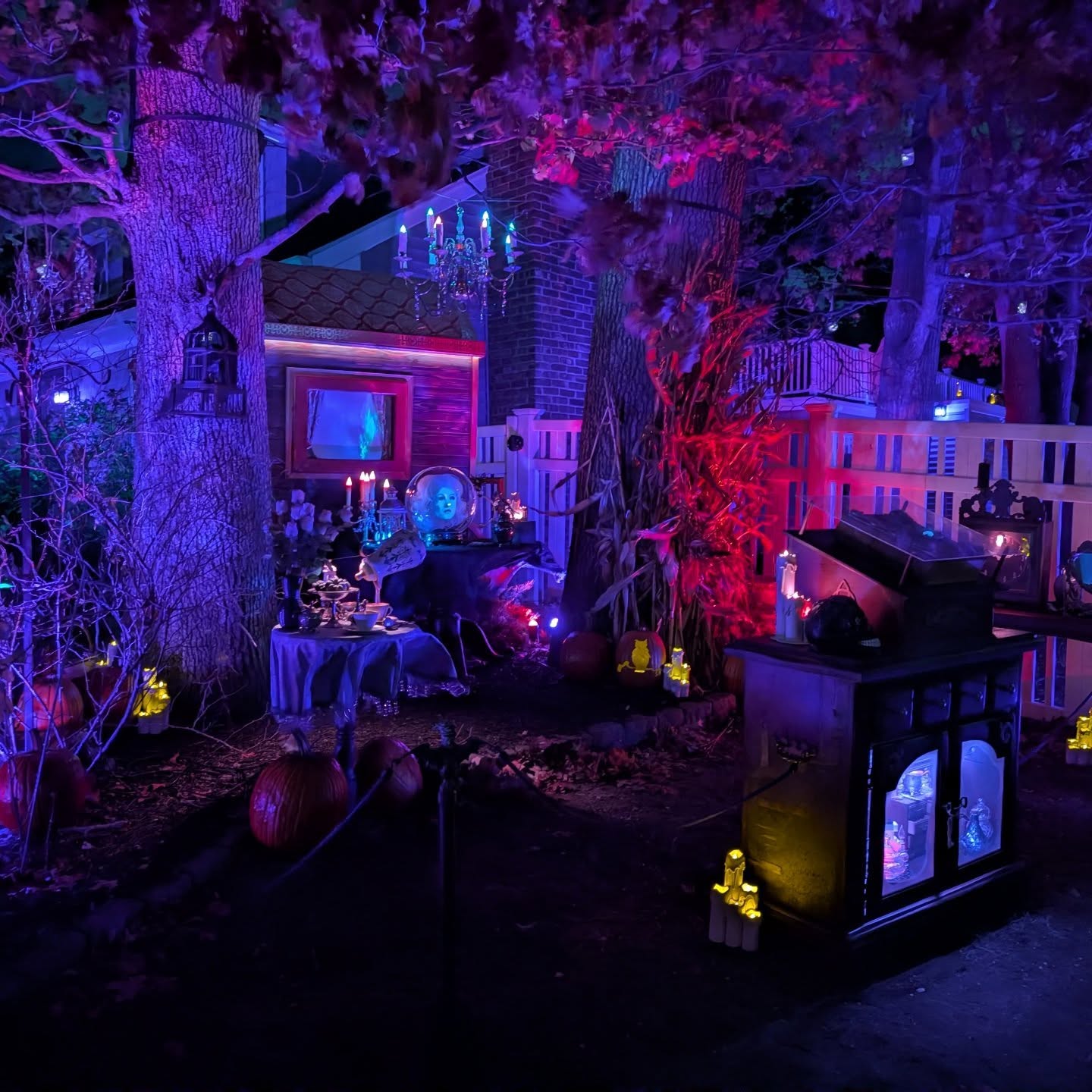 Under violet light and candle’s glow,
the spirits gather, soft and slow.
If you listen close, the silence hums —
the séance has begun.
#themysticalcaravan #hauntedmagic #allhallowsnight
