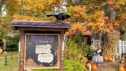 Our new resident just flew in ! 
Welcoming our mortal guests and offering them Tales of the Mystical Caravan !
#themysticalcaravan #mysticalcaravan #hauntedmansion #wdw #madameleota #ghosthost #PaulFrees #massapequa