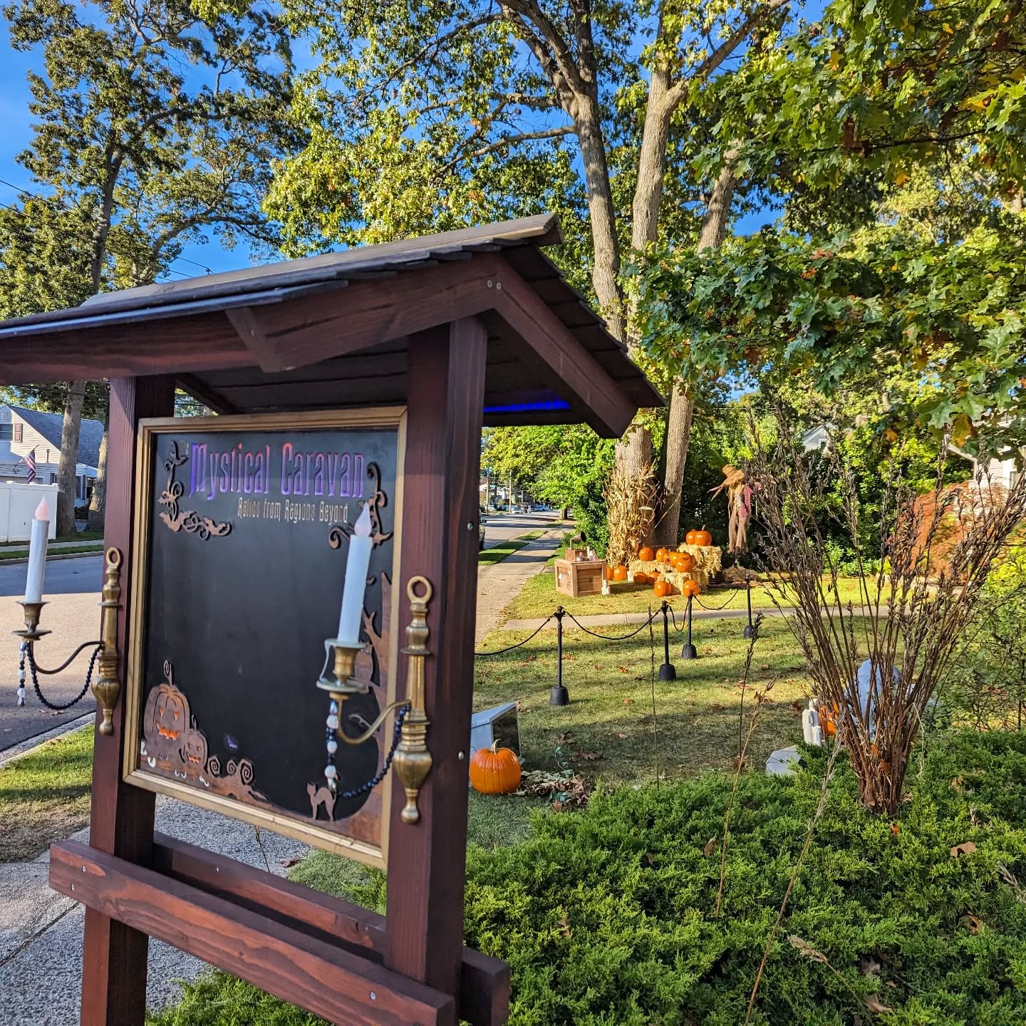 The Mystical Caravan has finally arrived ! 
From Dawn to the Witchin' hour our ghosts will be expecting you !
#themysticalcaravan #massapequa #hauntedmansion #hauntedhouse #wdw #raven #halloween #halloween2023